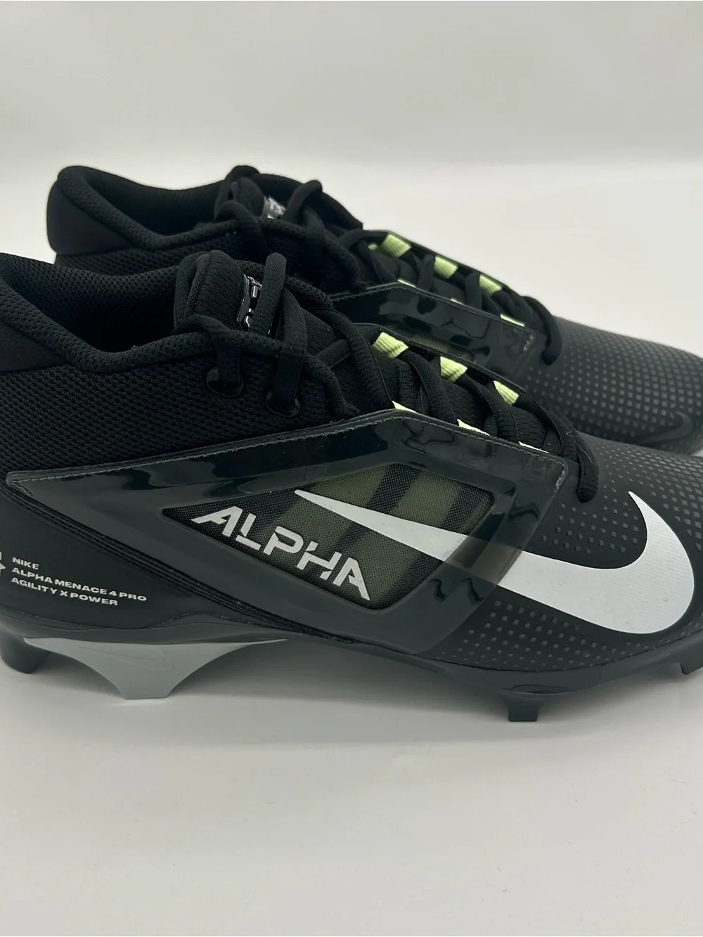 Nike Men's Black and White Alpha Football Cleats
